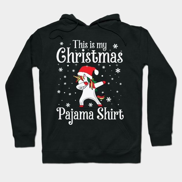 This Is My Christmas Pajama Shirt Unicorn Hoodie by DragonTees